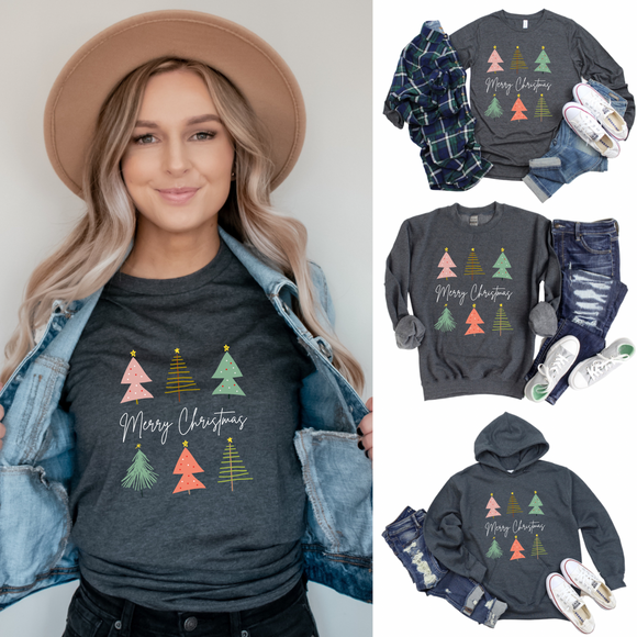 6 Tree Merry Christmas - Graphic Top